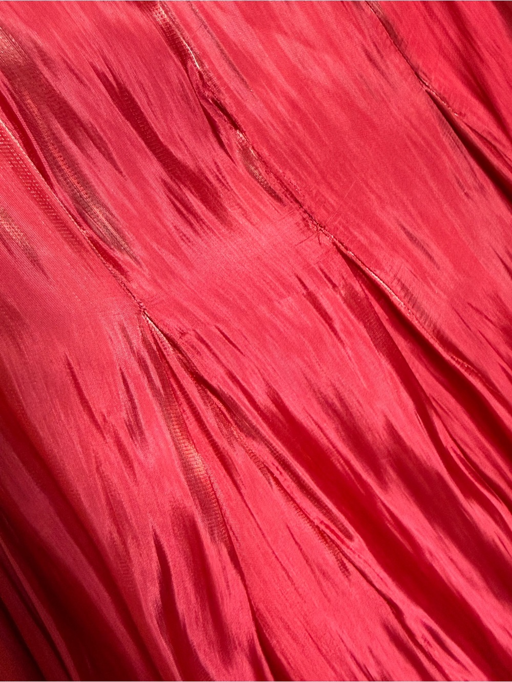 LULUS Pleated Satin Organza Drop Waist Cherry Red Y2K Wedding Guest Dress M - Picture 7 of 8